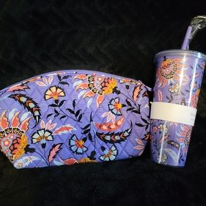Vera Bradley Tumbler and Cosmetic Case